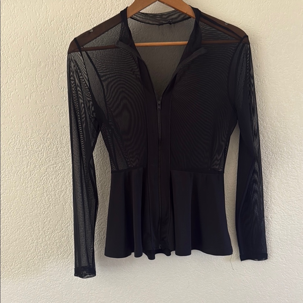 Elegant Black Sheer Women's Top